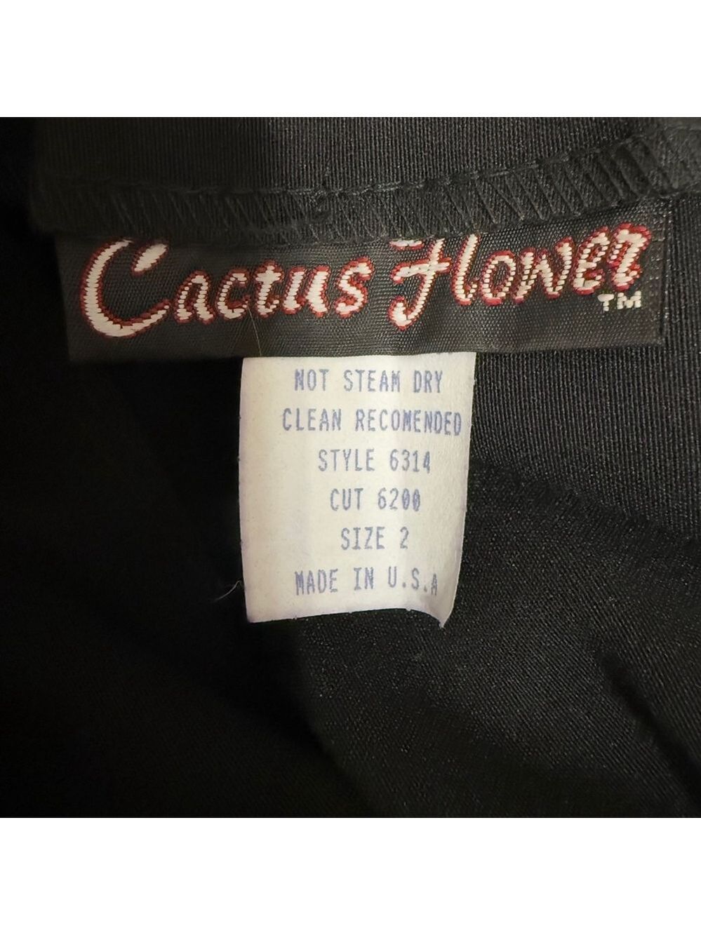 Vintage Cactus Flower Capri, Size 2, Black - Picture 9 of 9